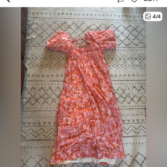 Anthropologie Short-Sleeve Smocked
Babydoll Midi Dress - Picture 4 of 4